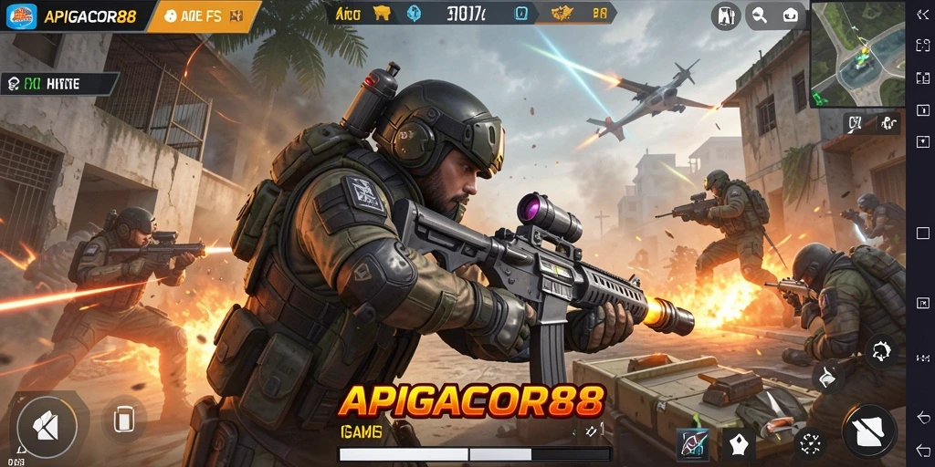 Gameplay seru dalam APIGACOR88 yang menampilkan aksi FPS mendebarkan.