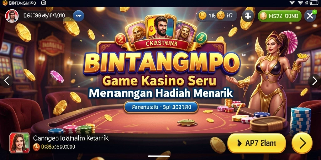 Gameplay seru BINTANGMPO dengan berbagai pilihan permainan Kasino.