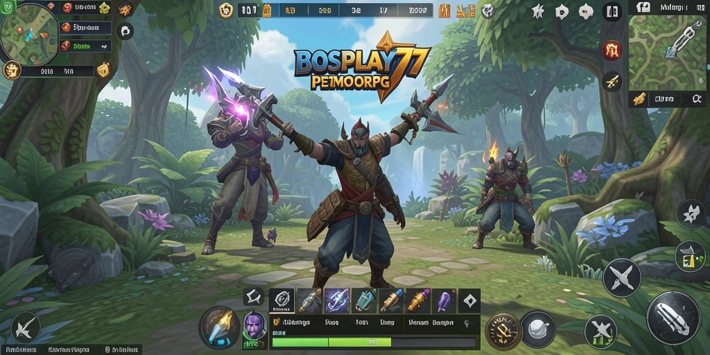 Screenshot gameplay BOSPLAY77 menampilkan aksi petualangan yang mengasyikkan.