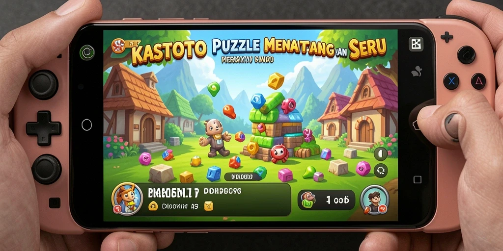 Screenshot KASTOTO menunjukkan pengalaman bermain Puzzle yang seru dan menantang.