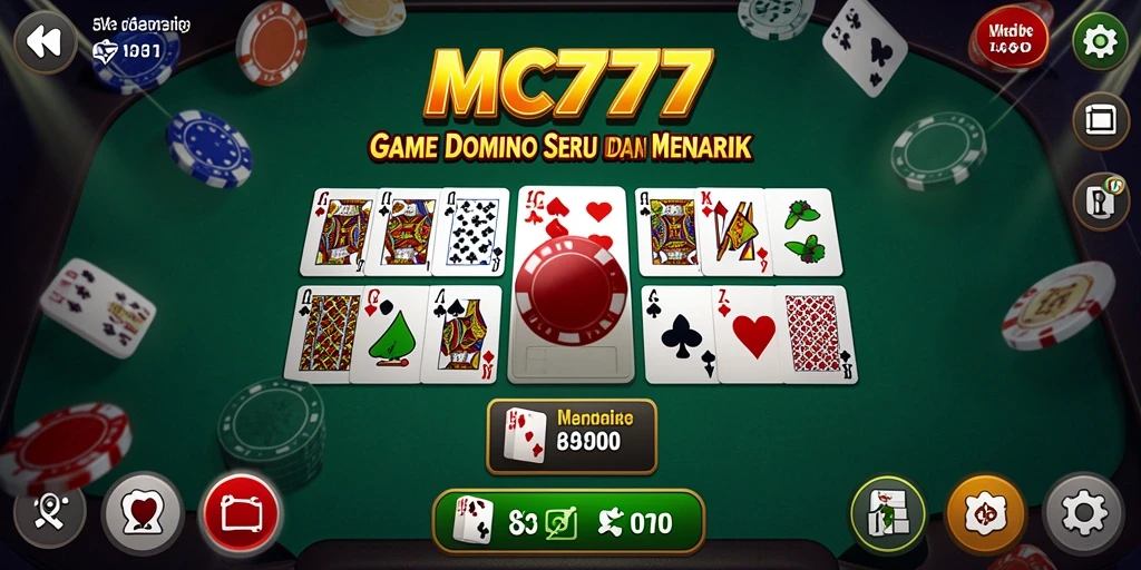 Screenshot MC777 menampilkan gameplay seru permainan Domino.