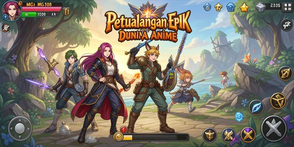 Tampilan gameplay MG108 yang memukau dan penuh warna.