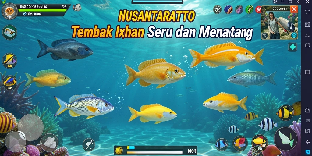 Tampilan gameplay seru di NUSANTARATOTO menembak ikan.
