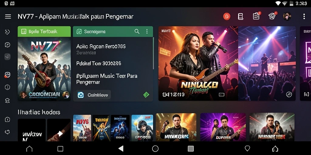 Tampilan gameplay NV77 yang menakjubkan dengan fitur musik interaktif.