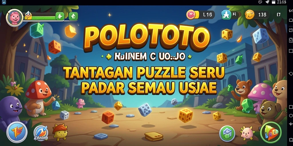 Screenshot utama POLOTOTO menampilkan gameplay puzzle yang menarik.