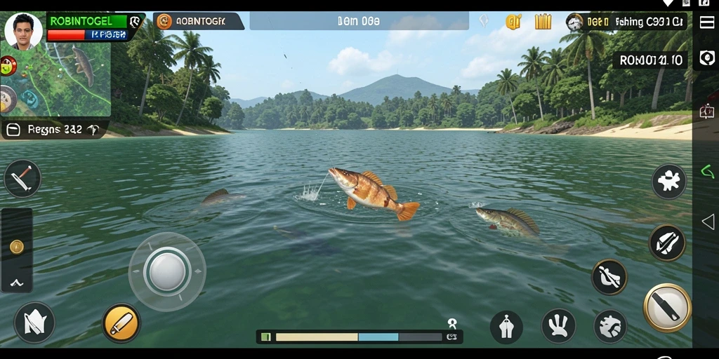 Tampilan gameplay Fishing yang realistis dan menarik dari ROBINTOGEL.