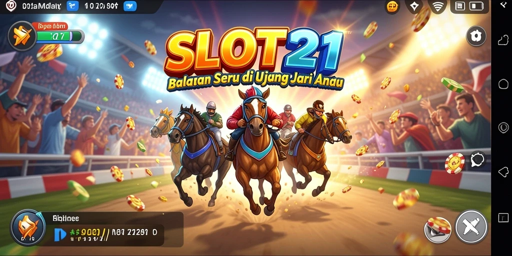 Tampilan seru dari gameplay balapan SLOT21 yang mendebarkan.