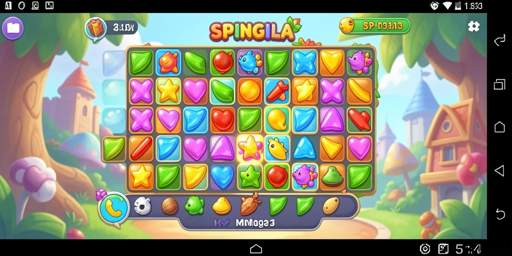 Gameplay SPINGILA yang menarik dengan tantangan Match-3 yang menyenangkan.