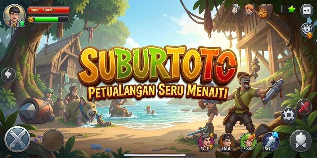 Screenshot gameplay SUBURTOTO yang menampilkan aksi petualangan seru.