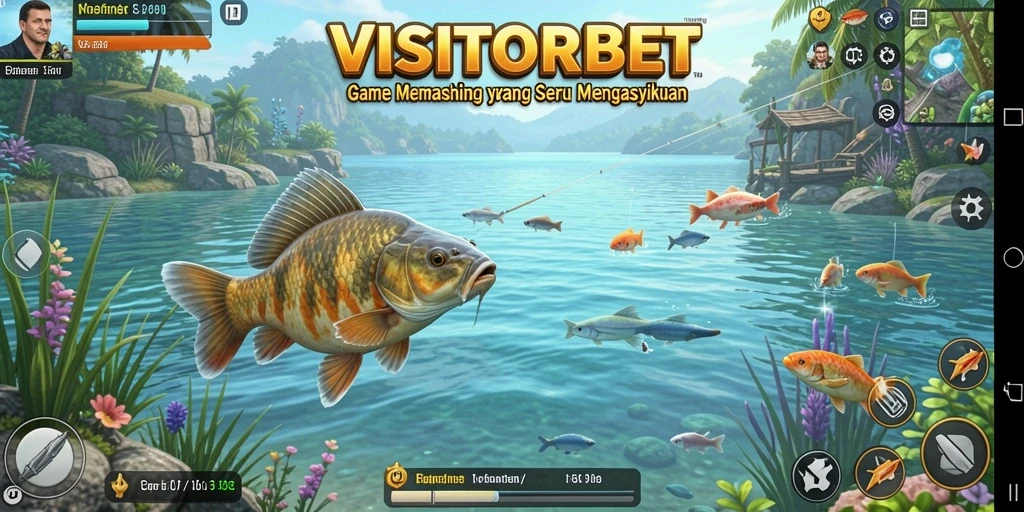 Tampilan gameplay memancing yang mendebarkan dan realistis dalam VISITORBET.